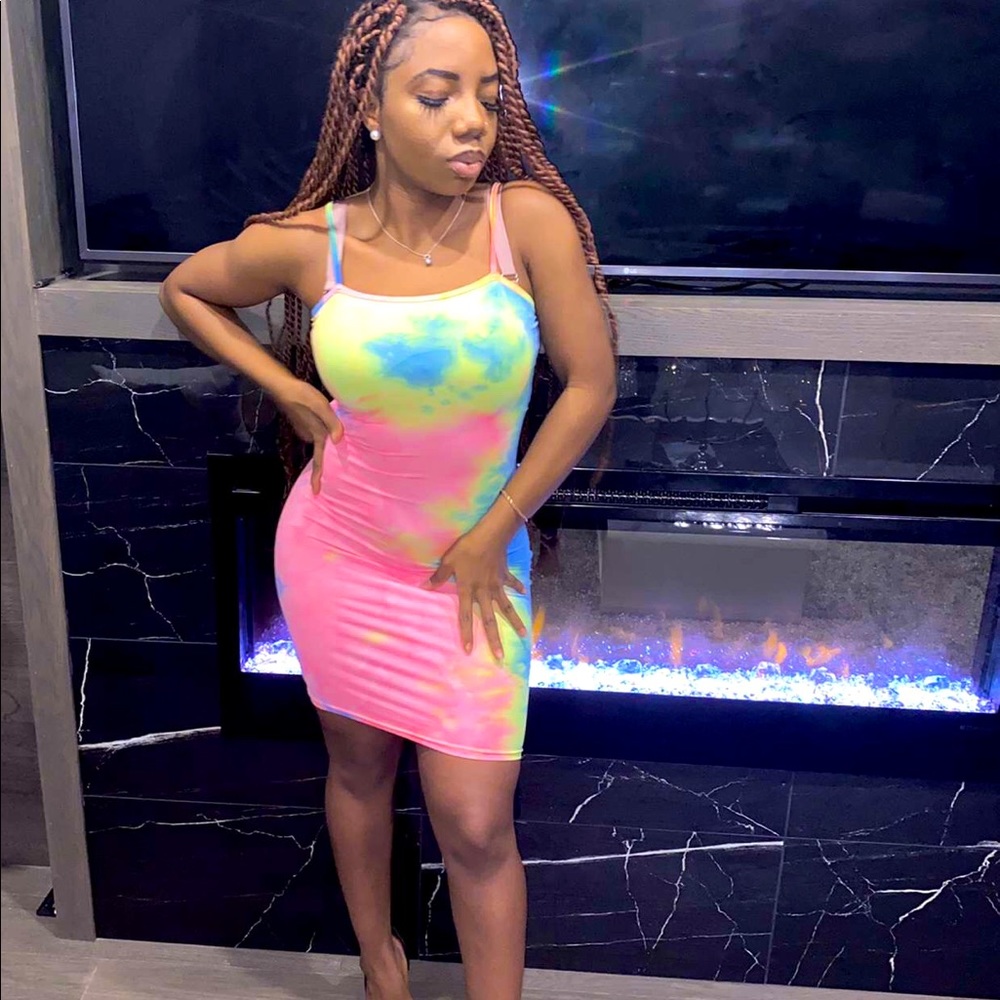 Tie Dye Sexy Bodycon Dress